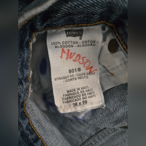 Vintage Levis 501 Jeans Mens Size 36x29 Button Fly Denim Blue Straight Leg - Picture 6 of 10